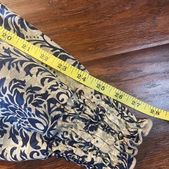 SHEIN Blue and Cream Patterned Button Down Shirt - Picture 12 of 12